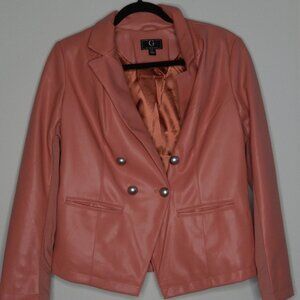 G by Guiliana Women's Faux Leather Jacket (Pink, Medium)
